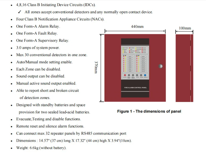 16 Zone for Fire Safety Fire Alarm System Conventional Fire Alarm Control Panel