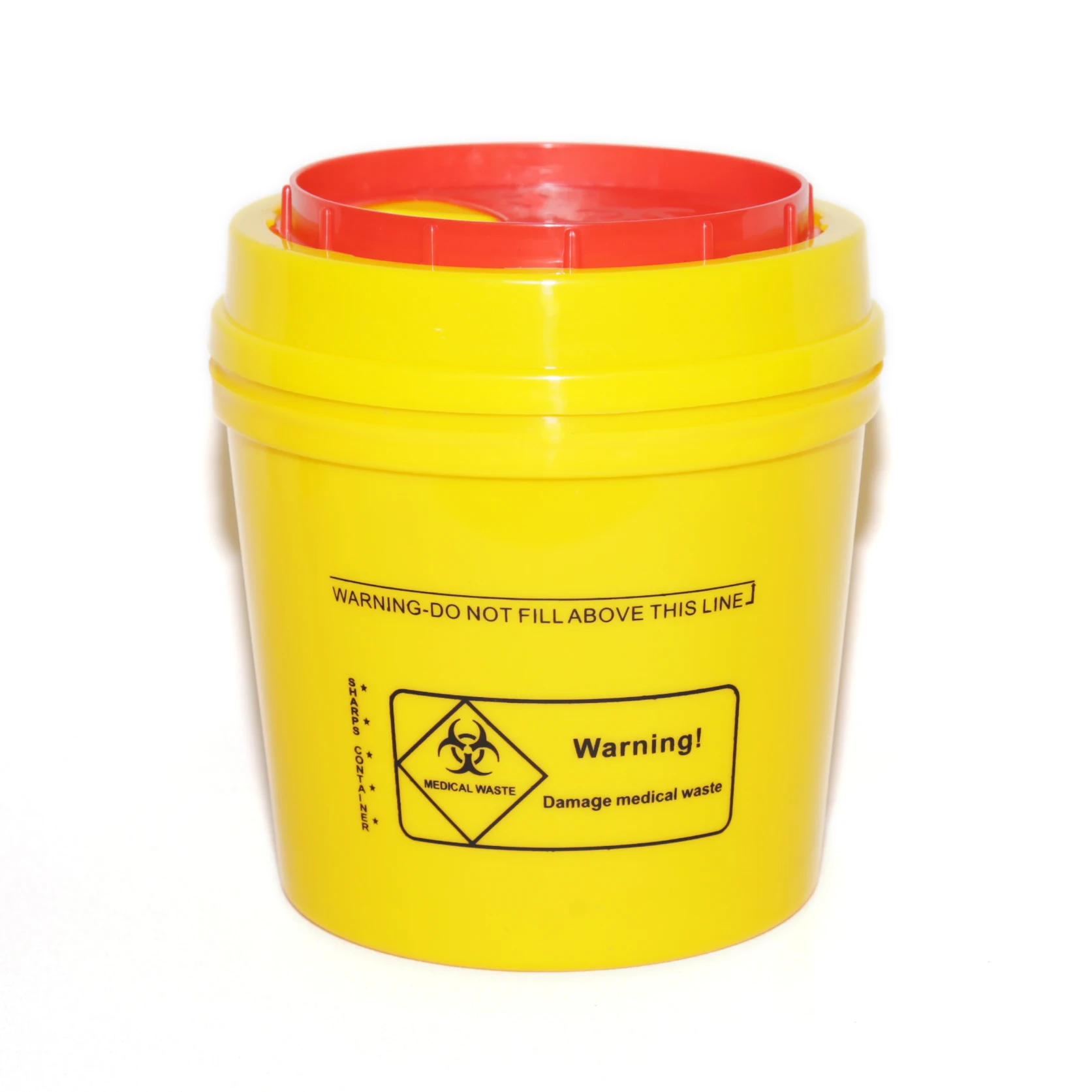 Sharps Disposal Container, 2L Biohazard Needle and Syringe Disposal, for Home, Hospital or Lab