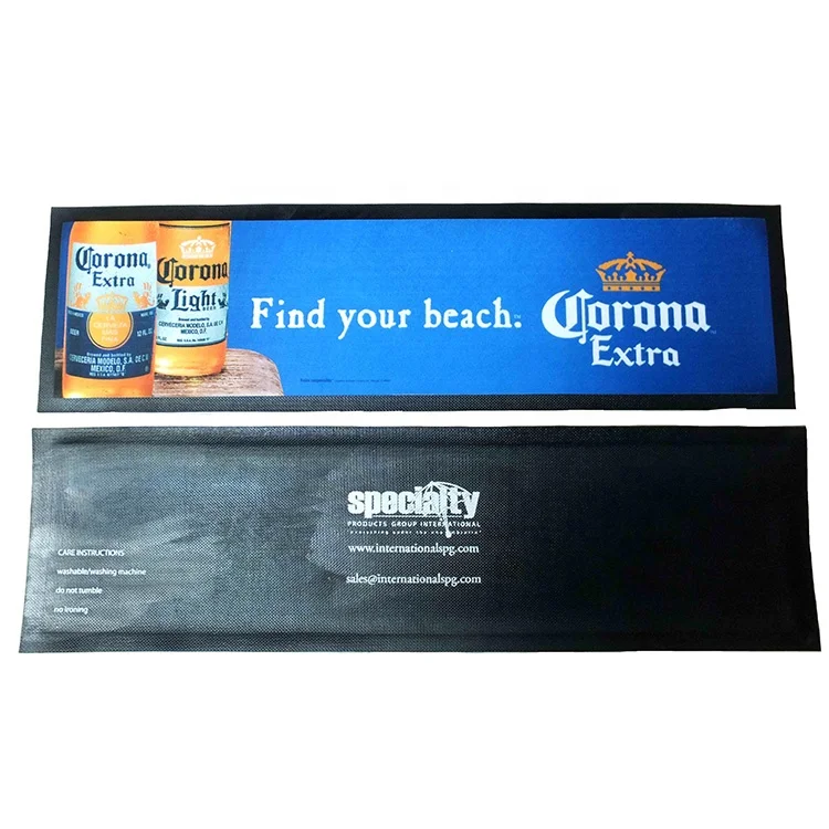 COOL Premium Rubber Service Spill Design barmat with custom printing bar mat felt top liquid absorbent glass drain mats mats