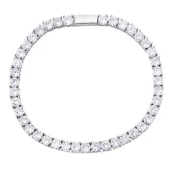 Hip Hop Luxury Iced Out Gold Plated One Row Diamond New Buckle 3/4/5/mm Tennis Bracelet for Unisex