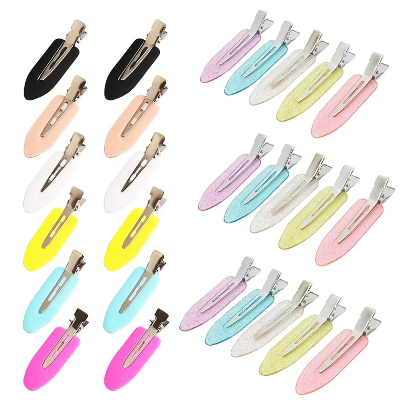 No Bend Glitter Hair Clips Flat Styling Clip No Crease Bang Seamless Hairdressing Barrettes for Make up No Bend Hair pins