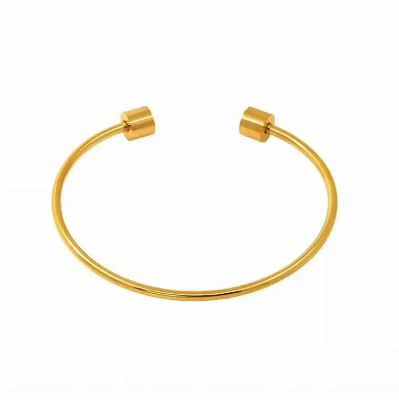 Wholesale 2mm Stainless steel DIY Jewelry Findings Pvd plated jewelry Accessories Ball end Screws Off Cuff Bangle Bracelet