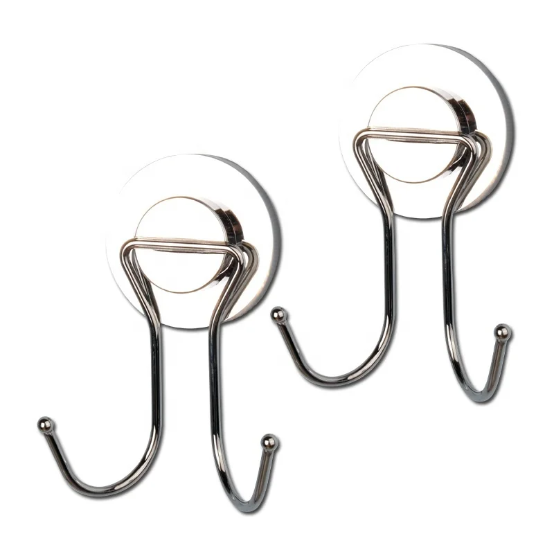 TAILI Bathroom Accessories  Shower Hooks Wall Mounted  Powerful  Vacuum Stainless Double Hooks With Suction Cup For Bathroom
