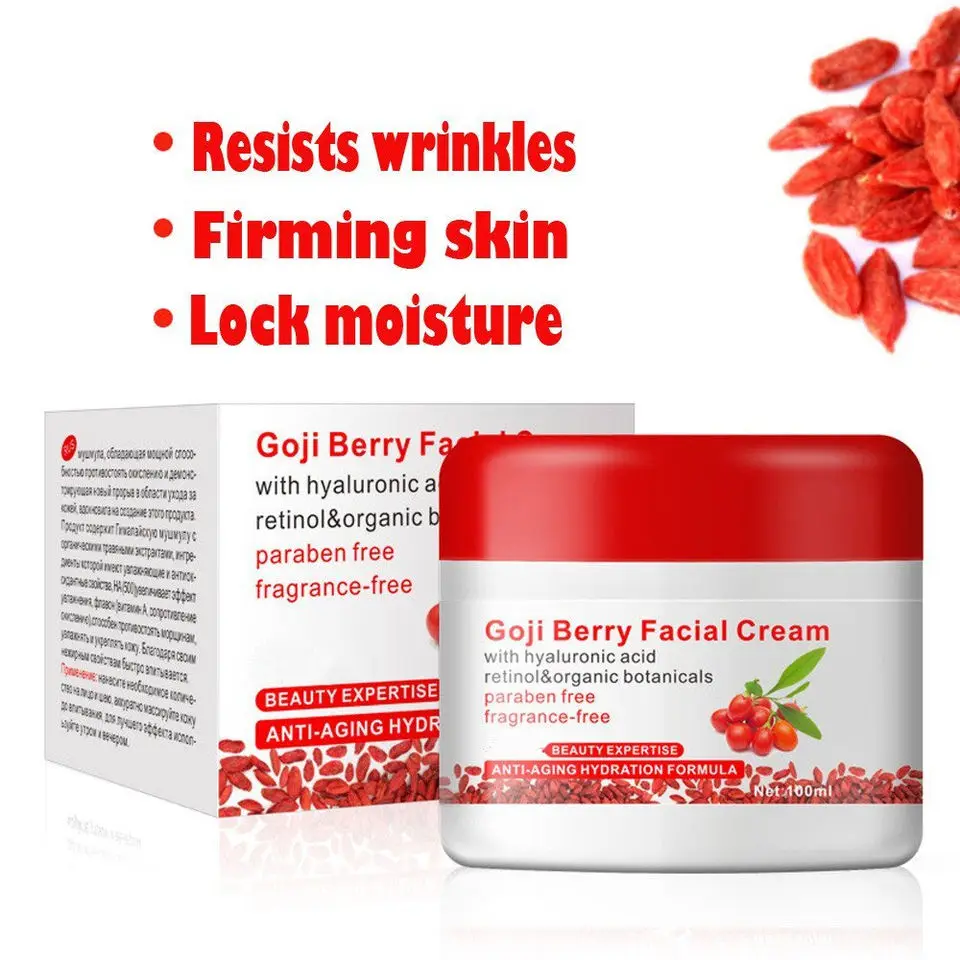 Private Label Best Organic Anti Aging Hydration Formula Goji Berry Facial Cream