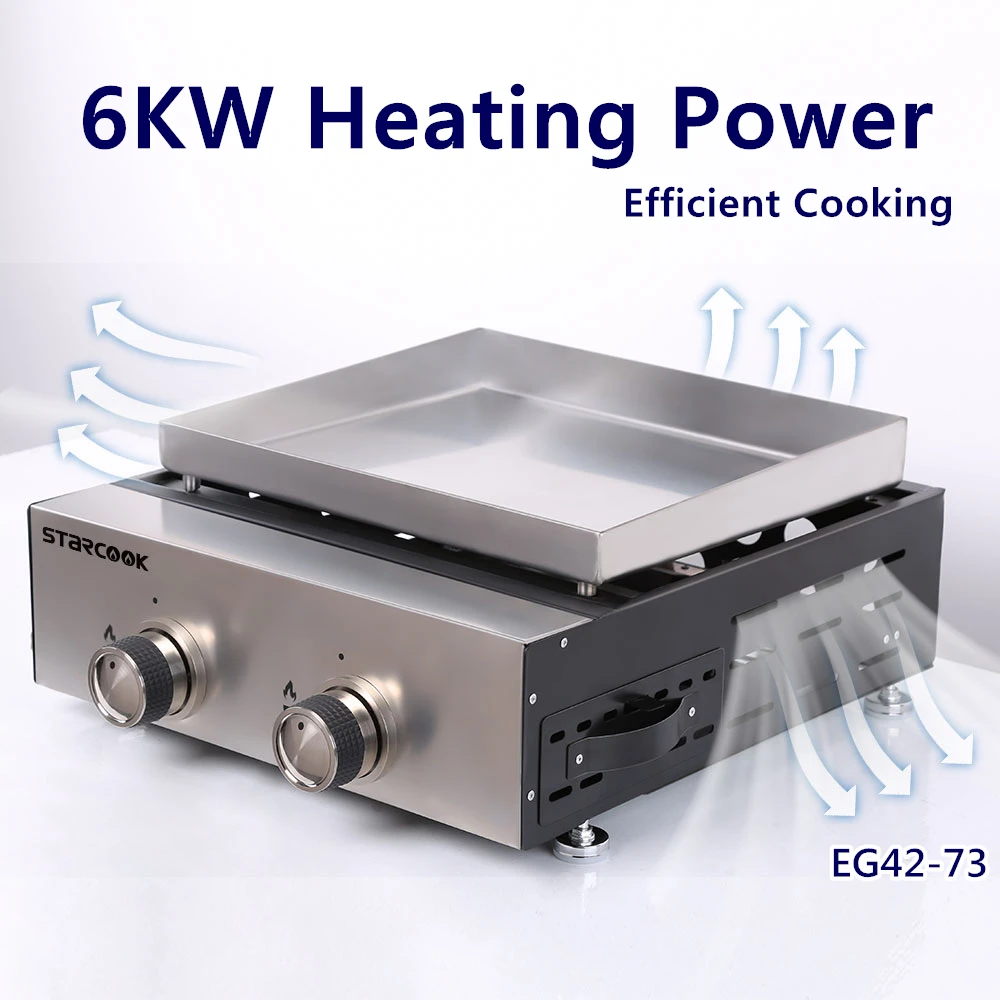 2 burners nonstick gas griddles & grill pans portable flat plate stainless steel griddle grill