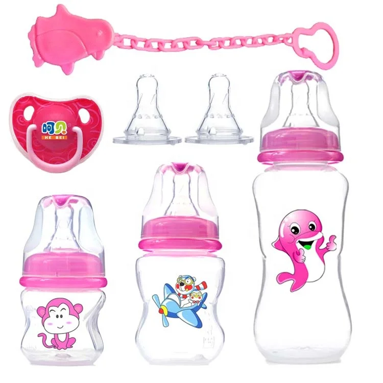 
2021 New Plastic Baby Bottles Drinking Milk Feeder Bottle Infant Biberon Bebe Pass EN14350 baby feeding bottle set 
