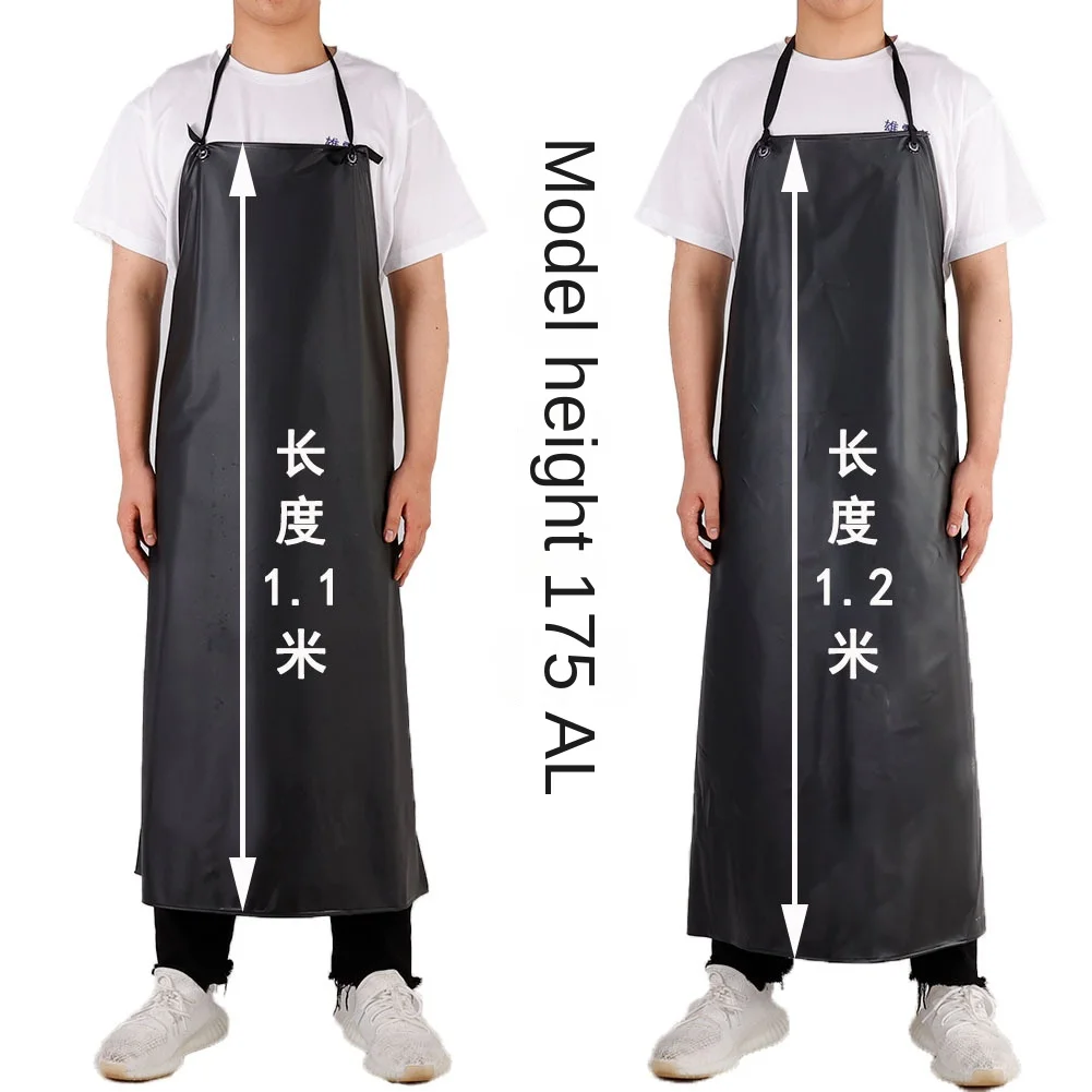 Army green PVC waterproof oil-proof thickening apron soft leather adult food aquatic slaughter kitchen labor apron
