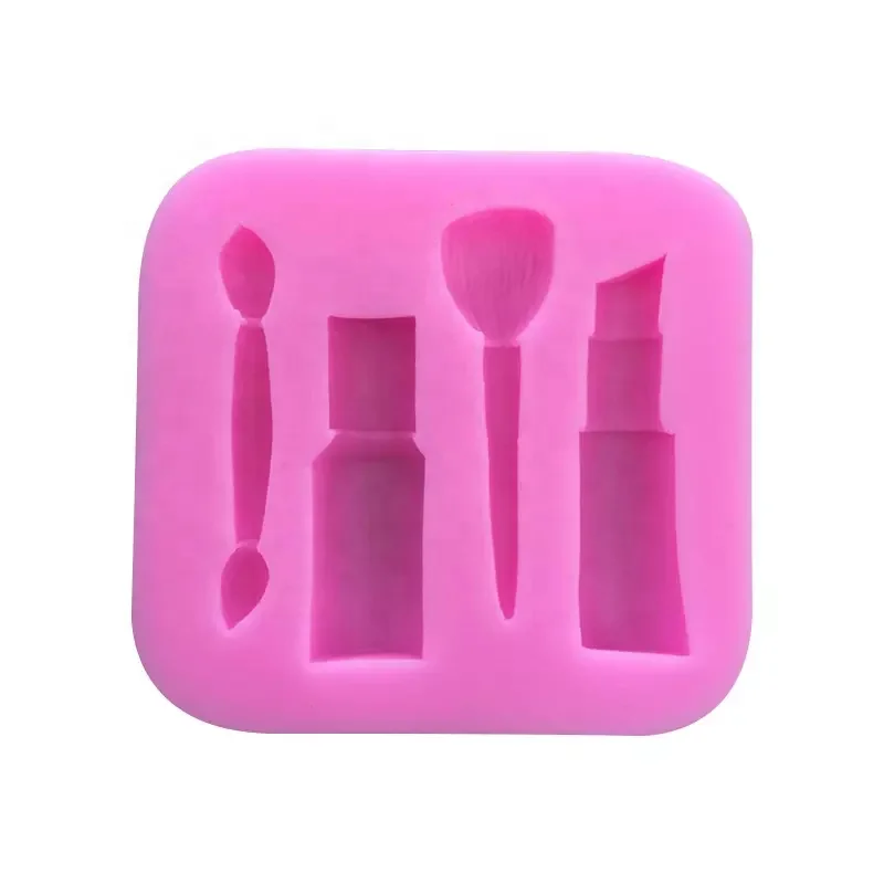 Makeup tools lipstick nail polish chocolate Party DIY fondant cake decorating tools silicone mold dessert mould 3D Craft Baking