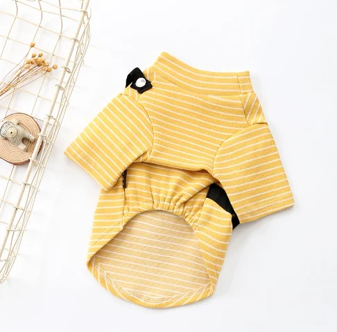 Autumn and winter new stretch T-shirt dog clothes padded puppy cat clothes pet clothes pet supplies