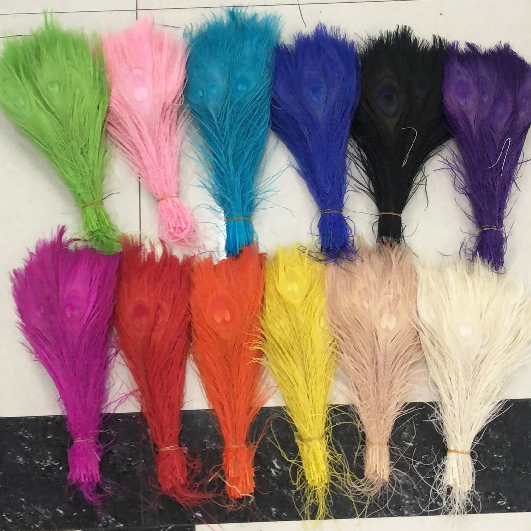 Wholesale Dyed Rooster Feather Trimming Cock Coque Tail Feather Fringe For Carnival Costume Clothing Dresses Headdresses