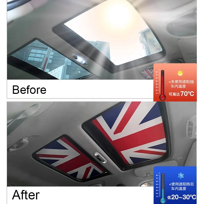 2PCS Car Sunroof Skylight Shade Sunshade for Mini Cooper F54 F55 F56 F60 R55 R56 R60 R61 Heat Block UV Parasol Car Accessories