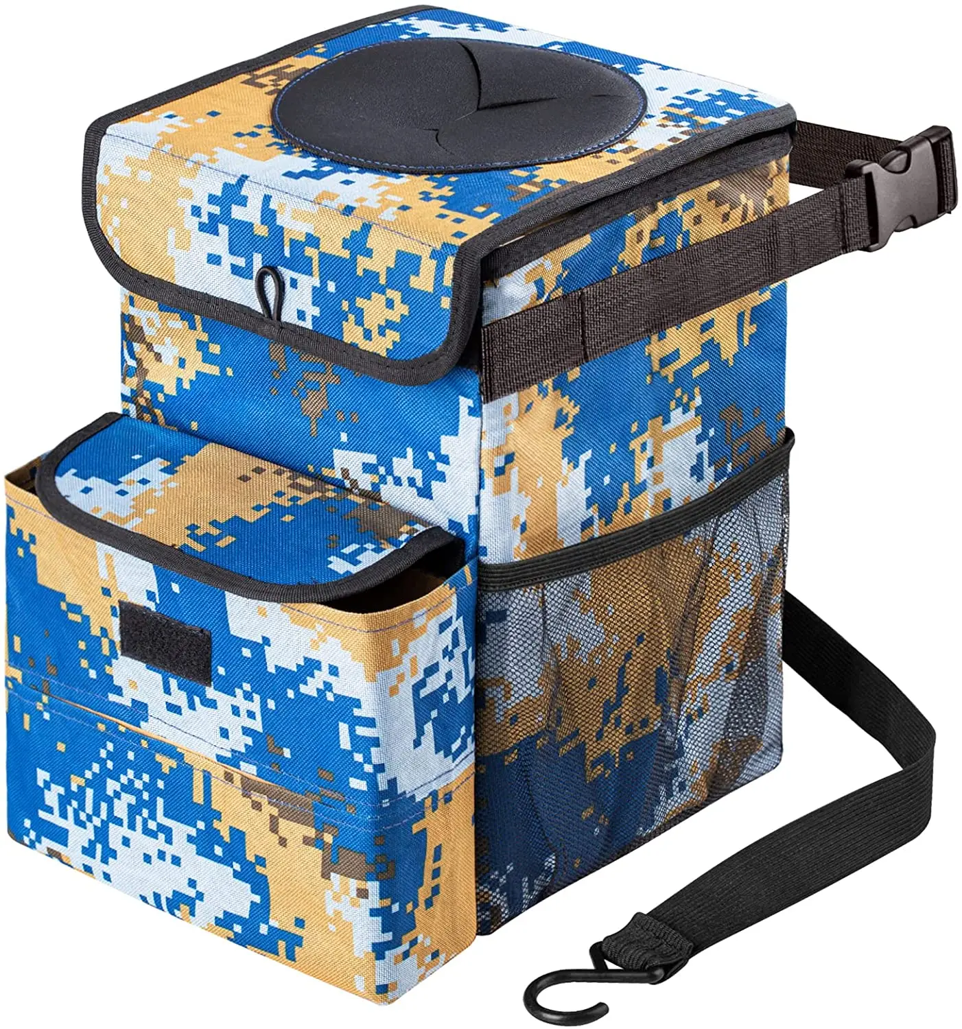 wholesale colorful universal back seat car accessories 3 Gallon Waterproof oxford trash garbage bin can with lid auto waste bins