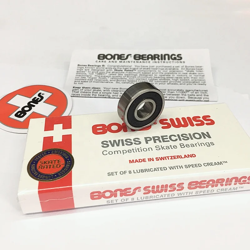 Professional Super Reds 8x22x7mm 608 RS Single Seal 8 PCS Per Set Skateboard Ball Bearing For Line Skates And Longboard