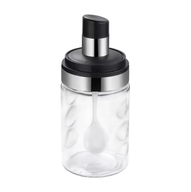 
Kitchen Glass Spice Seasoning Powder Storage Jar Bottles Sets with plastic spoon 
