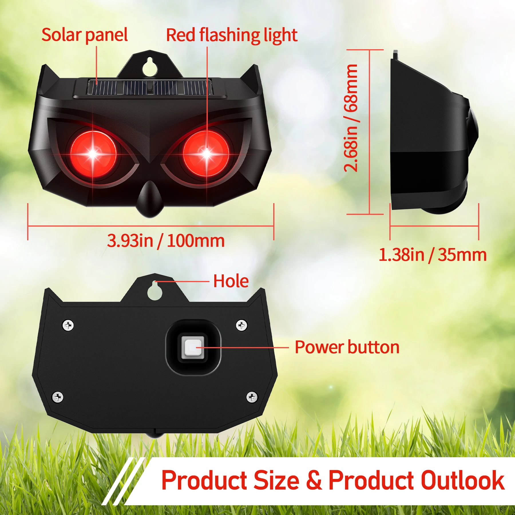 Animal Repeller for Skunk Solar flame Light Outdoor Animal Deterrent Devices Nocturnal Animal Repeller