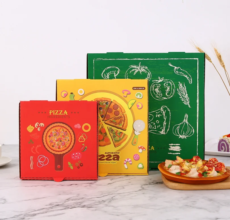 Cheap 10X10 Inches 12Inch 14Inch 16Inch Kraft Corrugated B-Flute Cardboard Brown Red Green Small Pizza Boxes