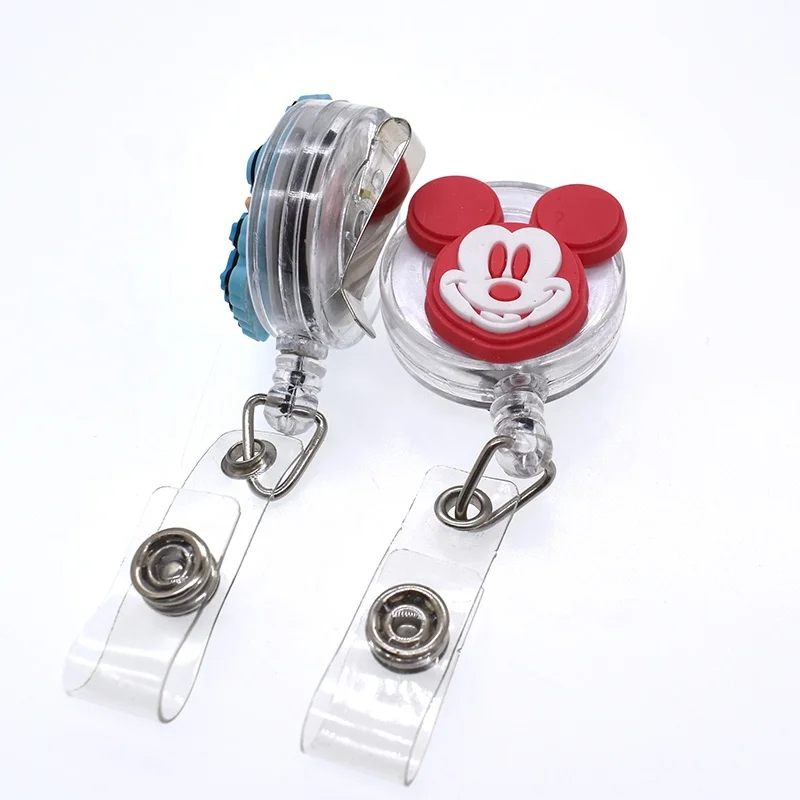 Customized provided wholesale PVC cartoon Hot Selling felt Id badge holder nurse name badge reel clip