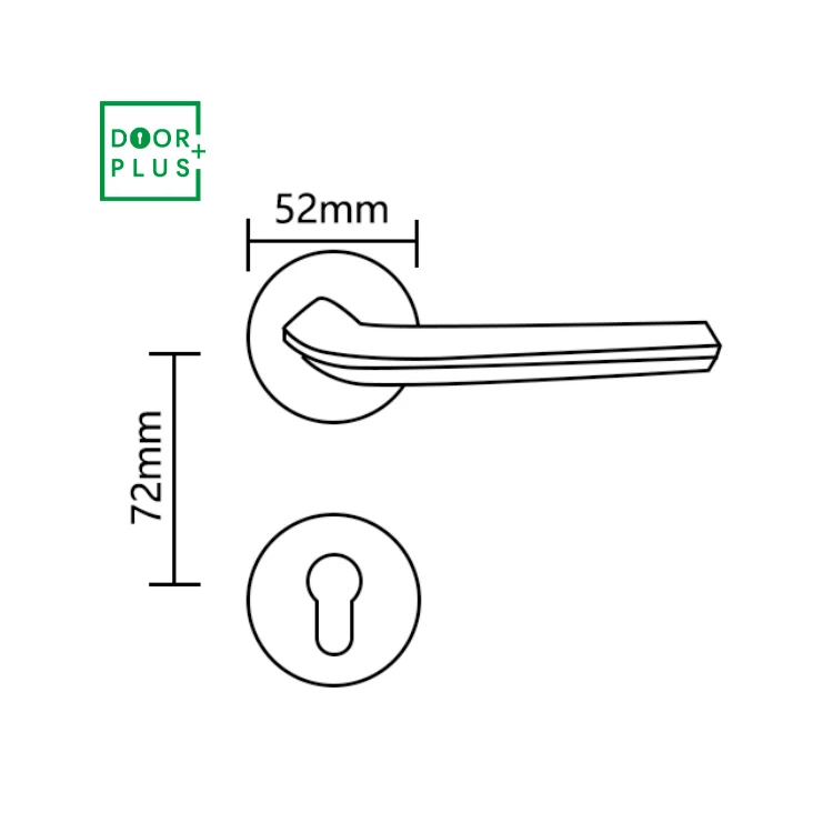 Doorplus European Matte Black Door Handle Lock Zinc Alloy Lever Handle For Wooden Door Modern Black Door Handles Lock Set