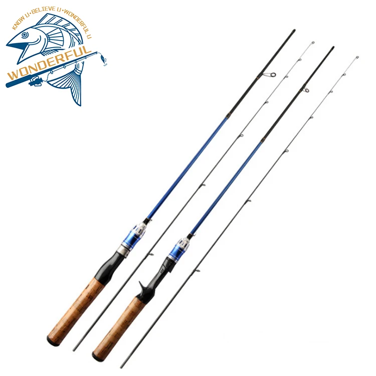 1.68m 1.8m 1.98m 2 Sections  Power Fuji Guide Ring Carbon Casting Spinning Fishing Rod