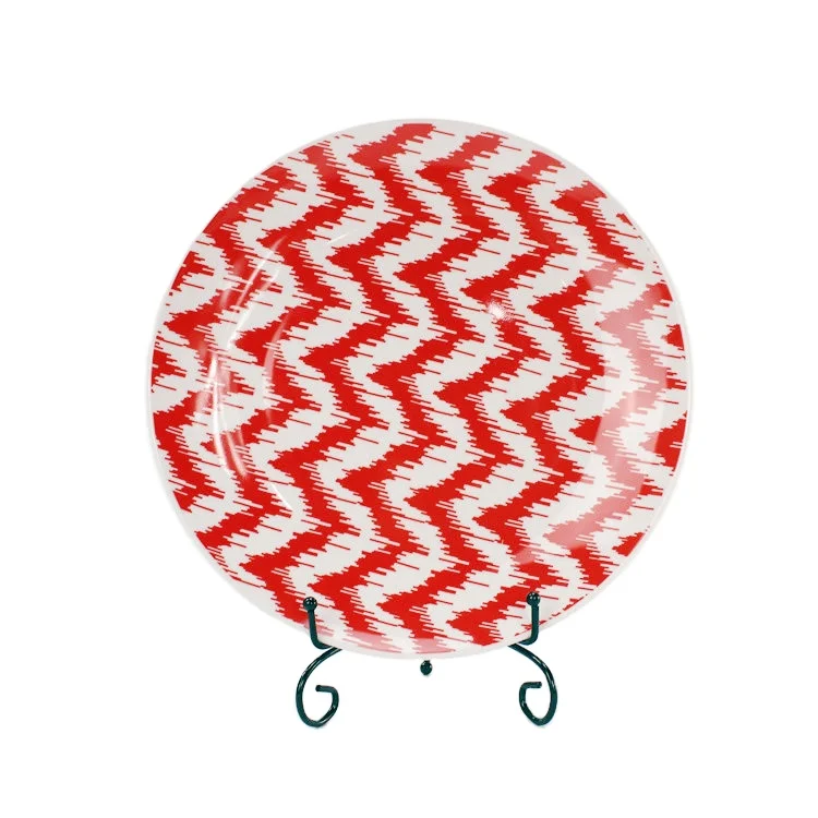 Wholesale Factory New Bone China Dinner Set 6 Pcs Mug Plate Red White Color Italian Stylish round Shape Customizable Home Use