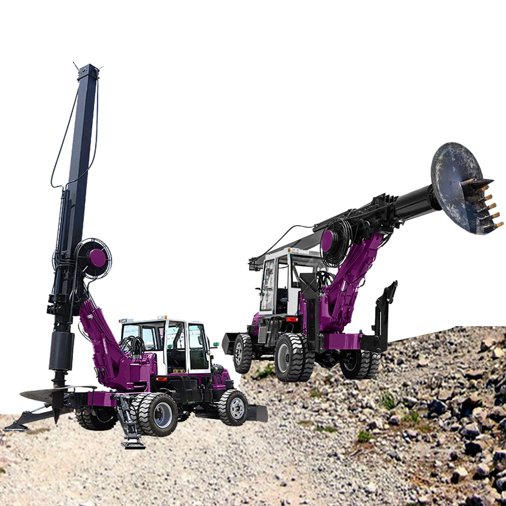 Rotary Drilling Rig Machine Construction Equipment 180 Degree Auger Borehole Hydraulic Drilling Rig