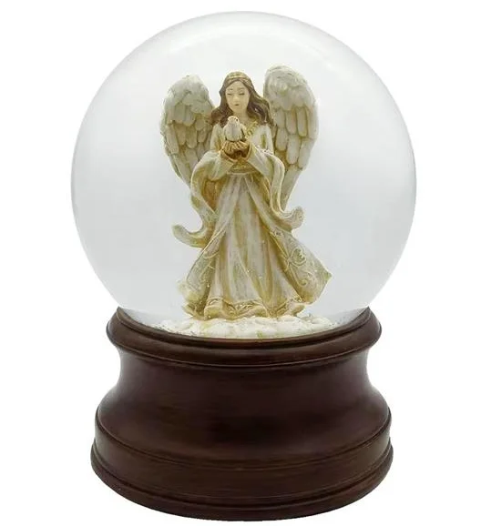 Golden small crystal fashion angel 120MM with music  crystal glass ball souvenir decor