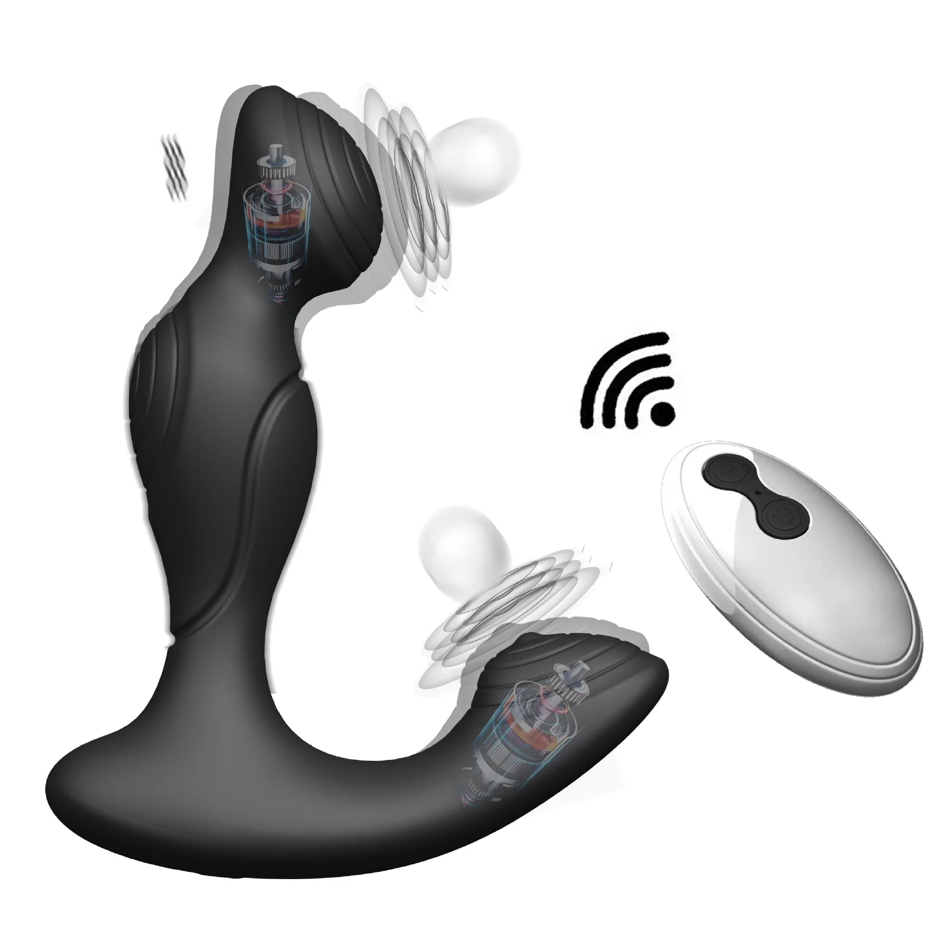 Free Custom Box - Free Sample Silicone Waterproof Electric Prostate Massage Massager Machine Tools