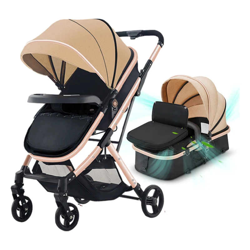 Stroller Luxury Multifunctional Foldable High Landscape Kids Pushchair Cart Travel Carriage Pram 3 in 1 Baby Stroller