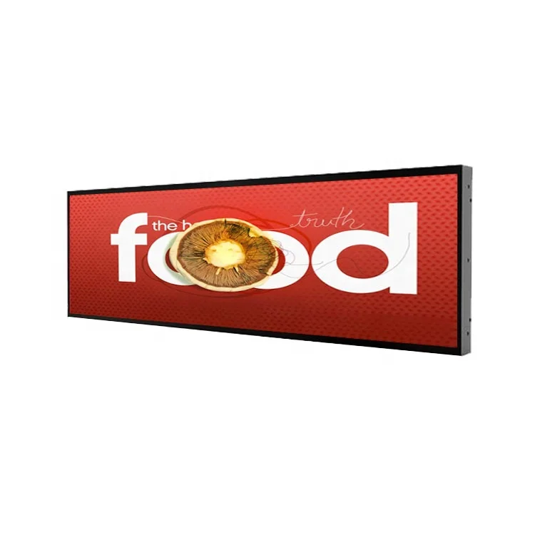 Android 28 Inch Display Ultra Wide Stretched 1920x360 Monitor LCD 28inch Bar Type Screen Digital Price Display For Supermarket