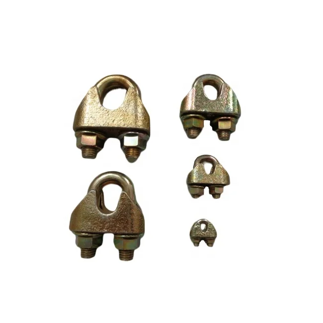 Yellow Zinc Plated Wire Rope Clips DIN1142 5MM Wire Rope Gripper