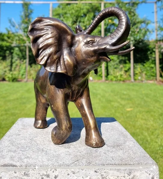 Antique Designer Bronze Golden Elephant Sculpture for Garden Decoration Indian Manufacturer