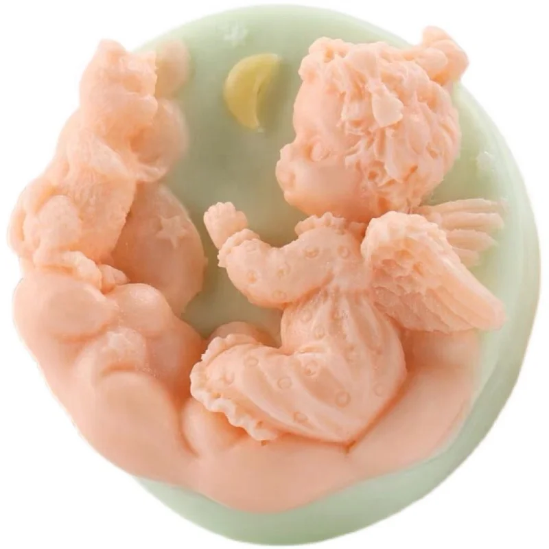 Little Angel Handmade Soap Mold Bear Boy Angel Raccoon Girl Soap Milk Soap Silicone Mold Custom