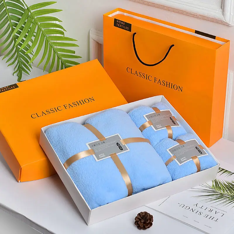 microfiber towel set luxury set household hotel spa high quality bath towel hand towel soft comfortable