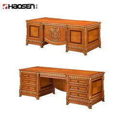 Royal classical escritorio luxury Commercial Furniture wood executive president office table director desk