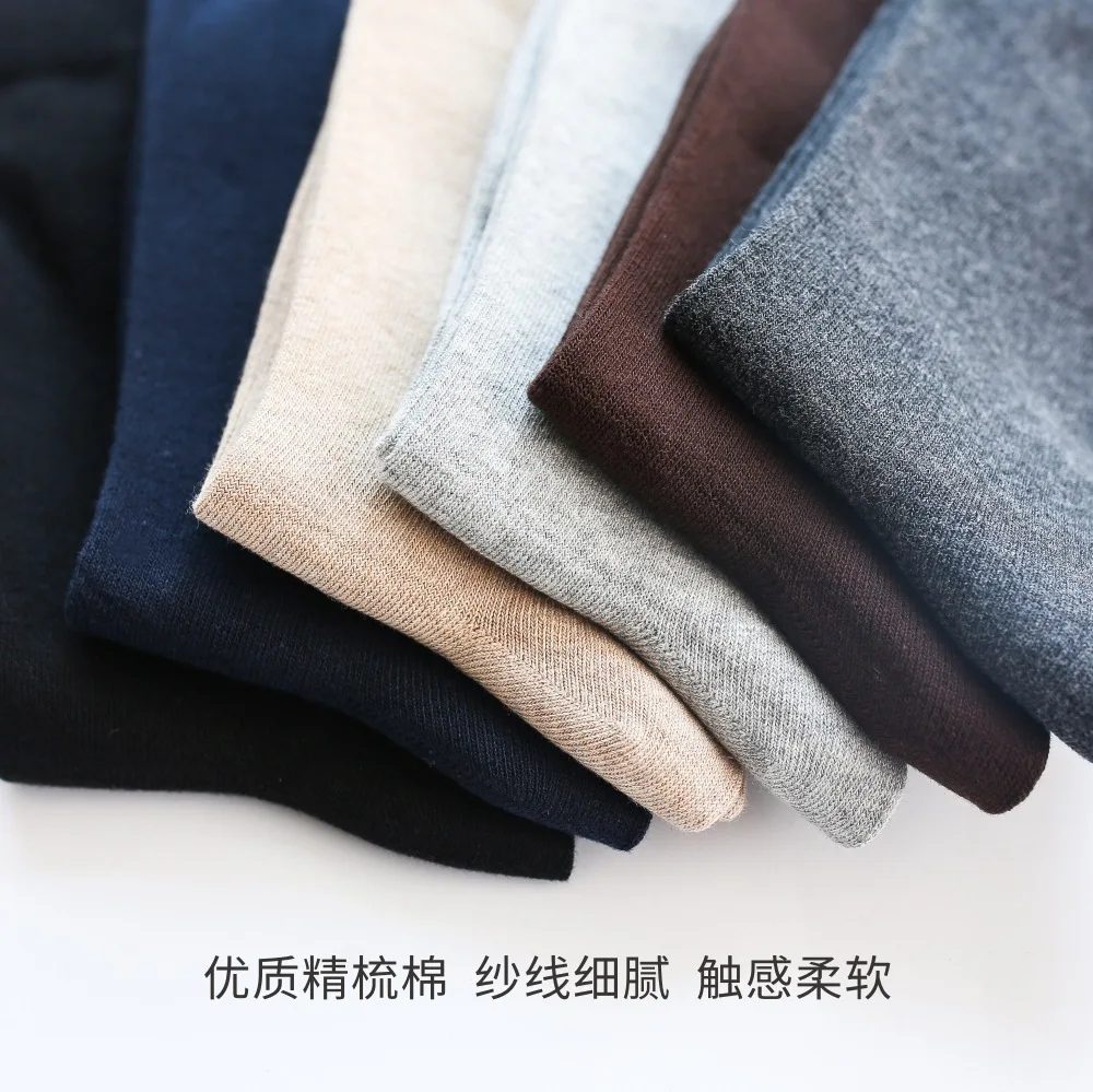 Men Dress Solid Color Crew Length Socks Male Black White Grey Socks Long Man Cotton Sport Socks
