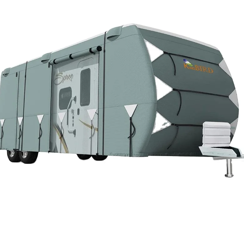 Upgraded waterproof Travel Trailer RV Cover Extra-Thick 5 Layers Anti-UV Top Panel Durable Camper Cover
