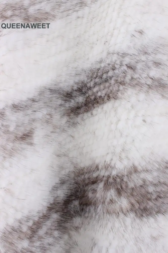 Winter Women Party Wear Fashion Natural White Knitted Mink Fur Shawl Cape