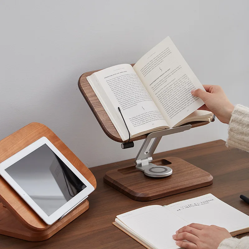 Solid Wood Desktop Foldable Holder Student Book Reading Stand Adjustable Reading Device Stand Tablet iPad Book Stand For Reading