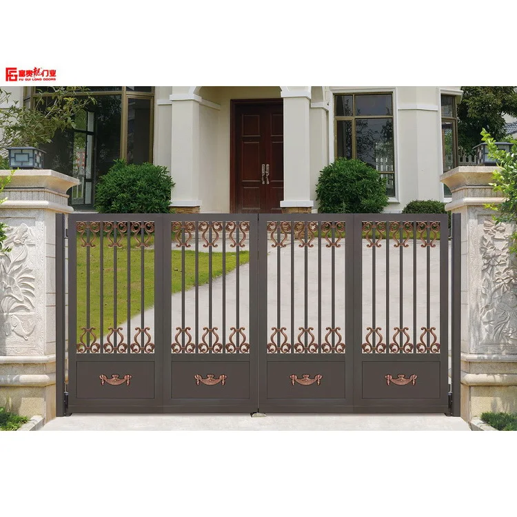 Factory direct price luxury suspended folding gate aluminum courtyard villa main gate customized wholesale hot sale