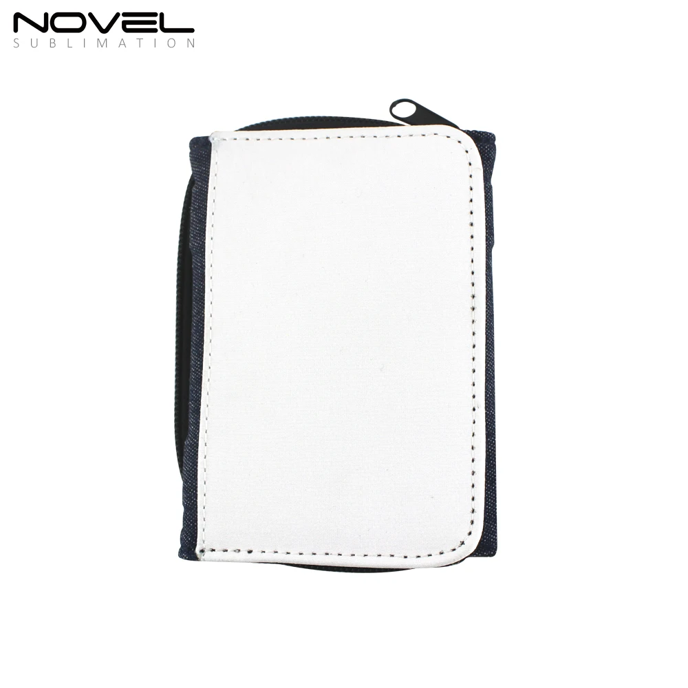 Sublimation Blank Denim Purse Jean Blue Zipper Wallet