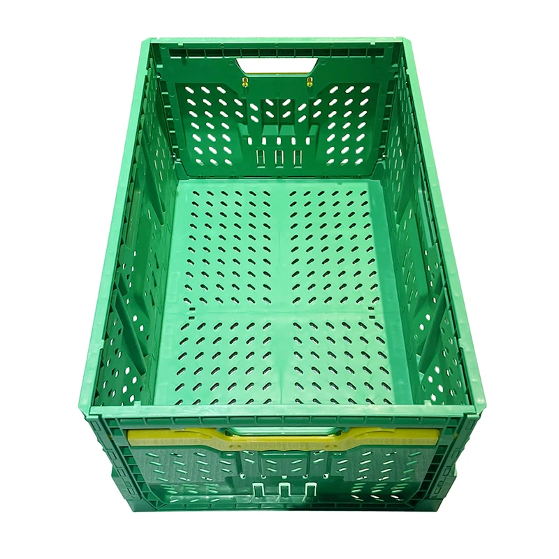 600*400mm Precision manufacturing vegetable crates plastic heavy duty can be nested foldable crate for Storage shipment
