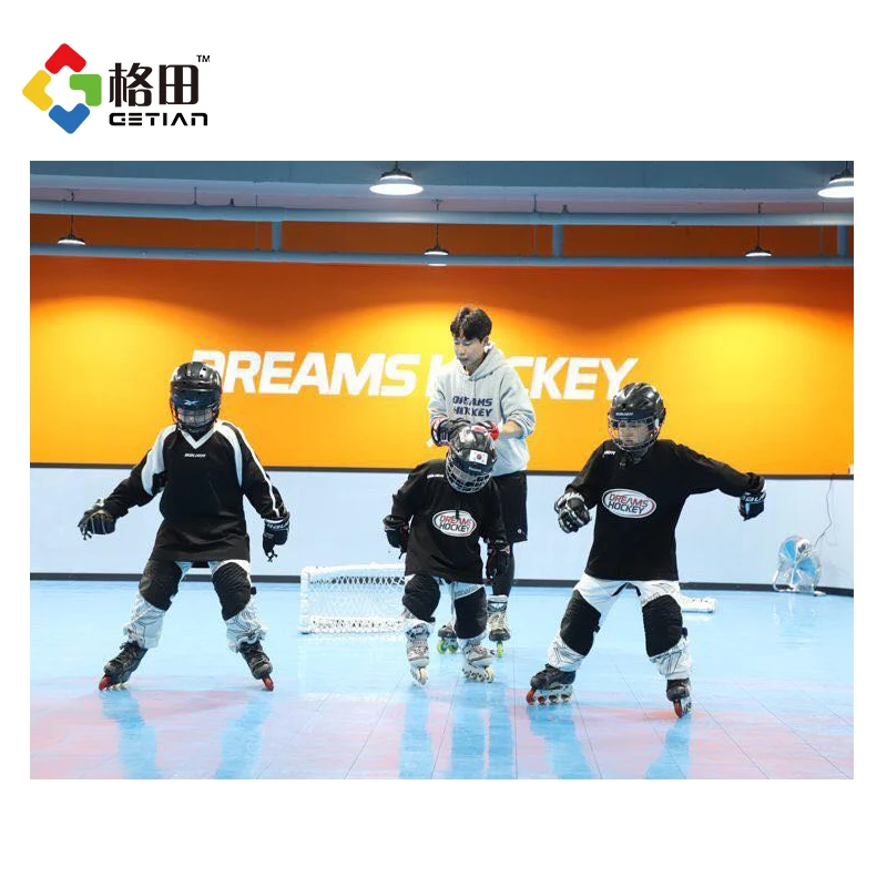 Flexible price sport court roller hockey skate tiles,durable interlocking roller skating floor tiles