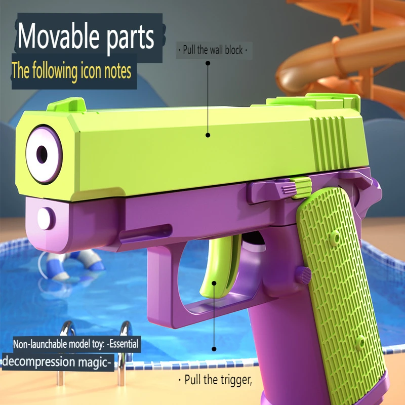Sand hawk toy gun 3D printing Mini turnip gun on empty bin Decompress the radish knife and fire a toy gun
