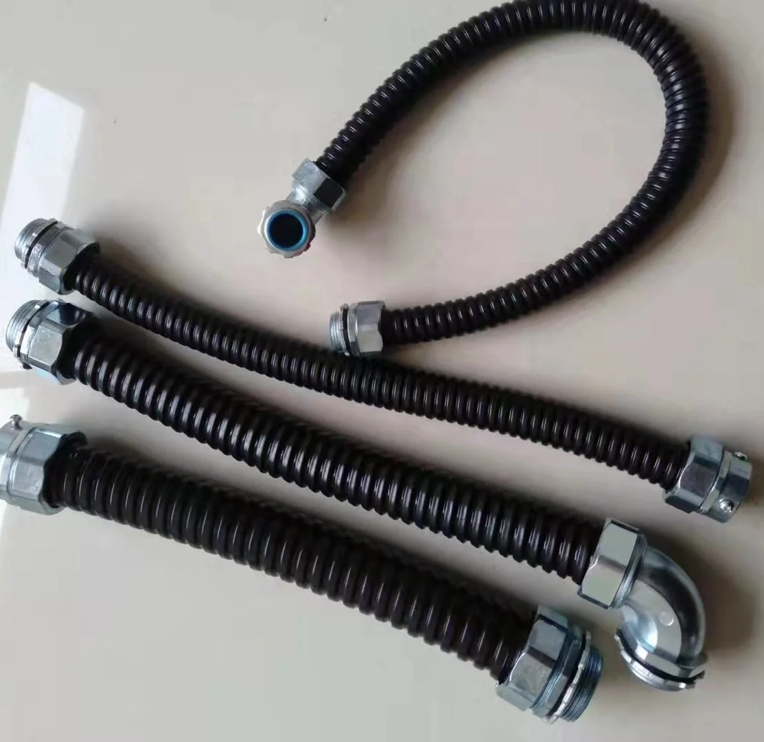 polyamide liquid tight gi flexible conduit pipe  of metal corrugated electrical squeeze connector stainless 304 conduits 1 3/4