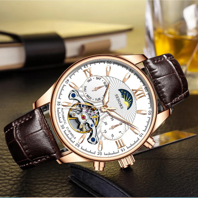 Wholesale Price sports Business Mens Luxury Automatic Skeleton Mechanical Watches Wristwatches