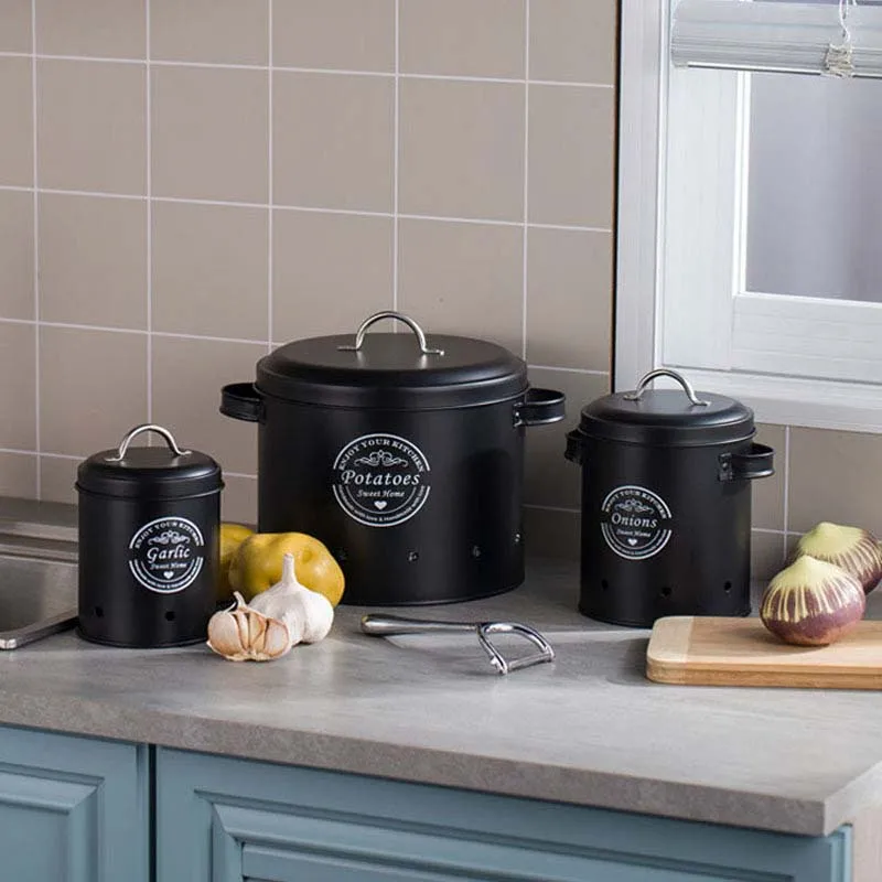 Customized Cheapest price 3pcs  Kitchen Storage Container bins Holder Set for Potato Onion Garlic