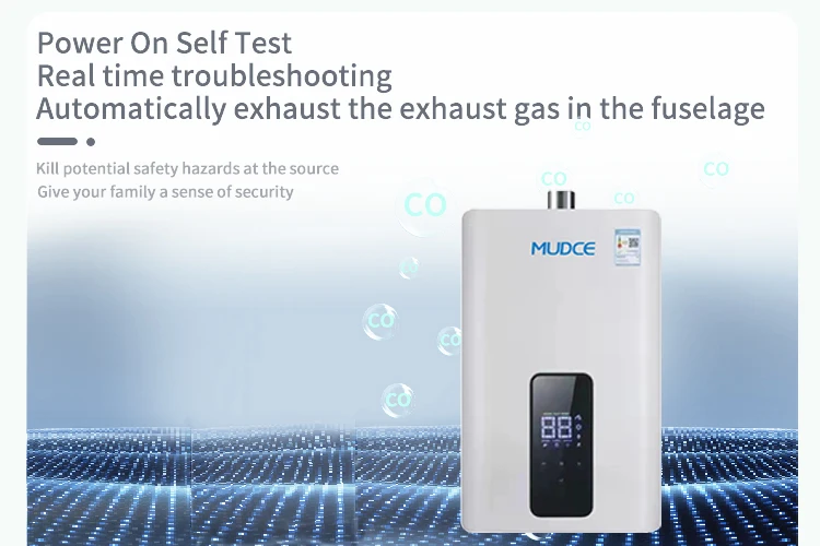 Modern novel design 13L 35W fast heating touch screen operation tankless gas water heater for shower