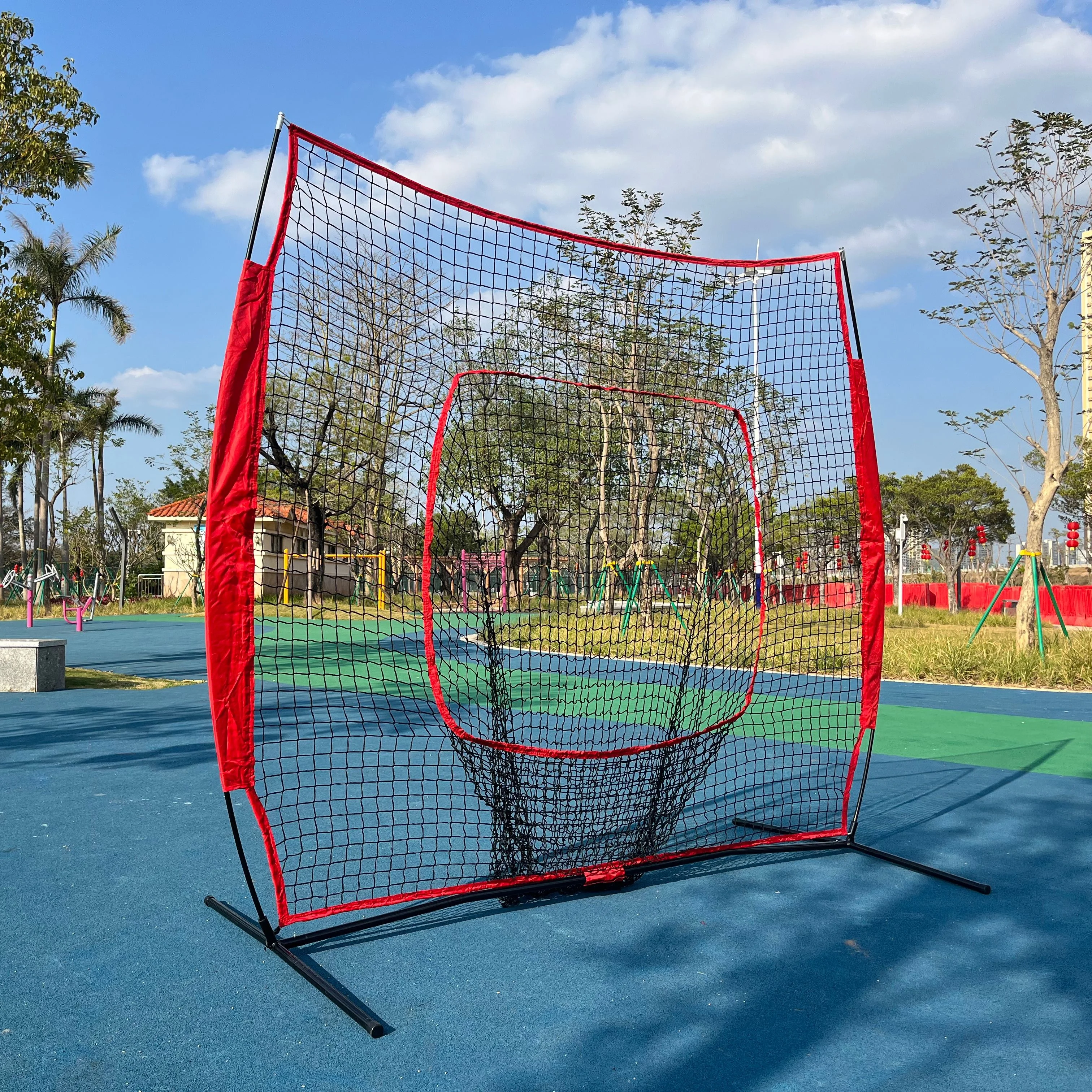 7ft Portable Softball Training Net Hitting Pitching Net Baseball Practice Net with Strike Zone
