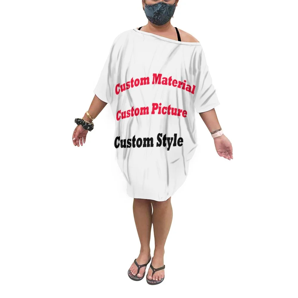 1 Custom Ladies one size poncho Dresses Polynesian Tribal Print Batwing Sleeve Loose Off Shoulder Womens free size tops