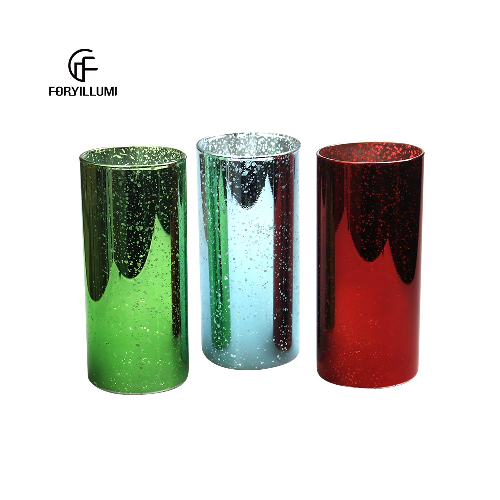 Wholesale luxury colorful glass candle vessels container custom tall 200ml 300ml empty holographic candles jar for sale